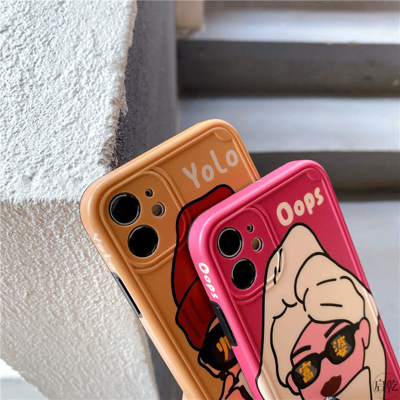YoLo Oops Cute Cartoon iPhone Case