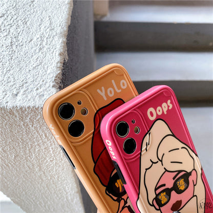 YoLo Oops Cute Cartoon iPhone Case