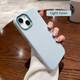 Metal Lens Silicone Liquid iPhone Case