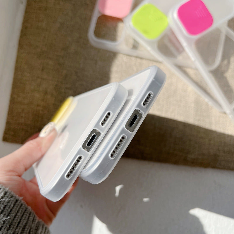 Color Sliding Tab Transparent iPhone Case