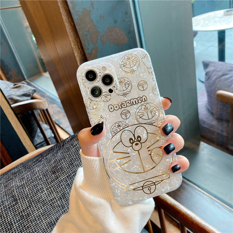 Cute Doraemon Shell Pattern iPhone Case