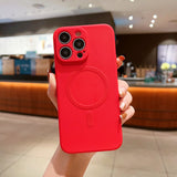 SIMPLE MAGSAFING SILICONE IPHONE CASE WITH CAMERA PROTECTOR