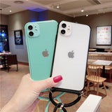Candy Color Messenger Lanyard iPhone Case