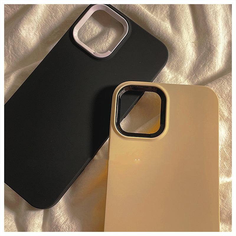 Solid Color Silicone Contrast Lens iPhone Case