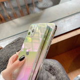 Ultra-thin Clear Gradient Mirror iPhone Case with Lens Protector