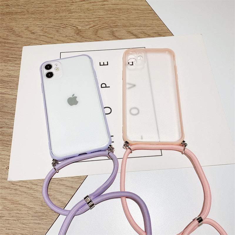 Candy Color Messenger Lanyard iPhone Case