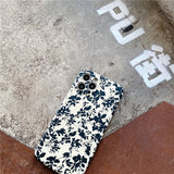Retro Floral Splatter Ink iPhone Case