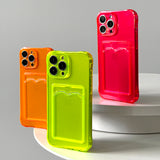Fluorescent Polaroid iPhone Case With Photo Bank Card Insert