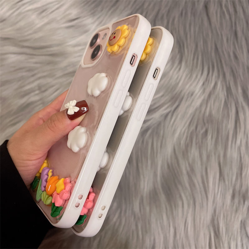 3D Cloud Flowers iPhone Case