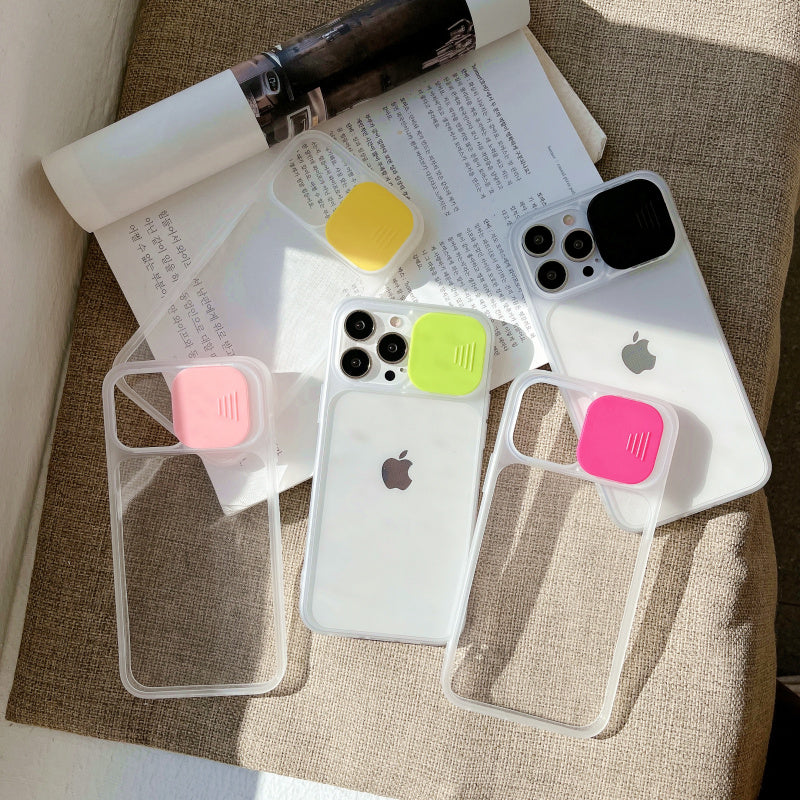 Color Sliding Tab Transparent iPhone Case