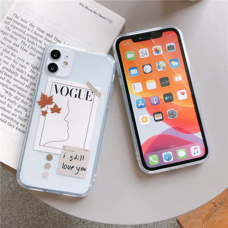 Vogue Maple Leaf Line Art iPhone Case