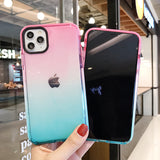 Transparent Gradient Soft Rubber iPhone Case