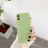 Frosted Silicone Card Holder iPhone Case