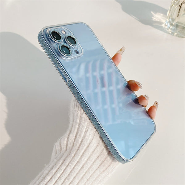 Side Sparkly Clear iPhone Case With Camera Protector