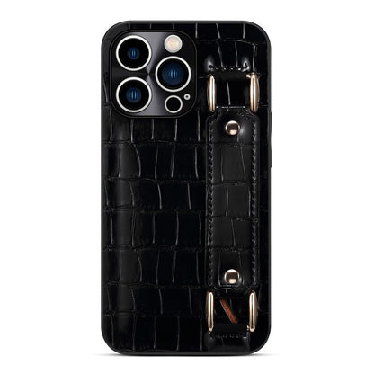 Genuine Leather Wristband Bracket iPhone Case
