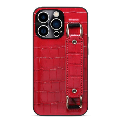 Genuine Leather Wristband Bracket iPhone Case