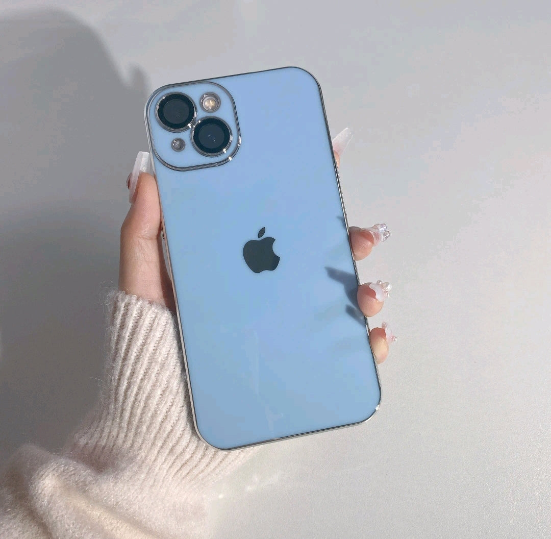 Simple Solid Color iPhone Case With Camera Protection