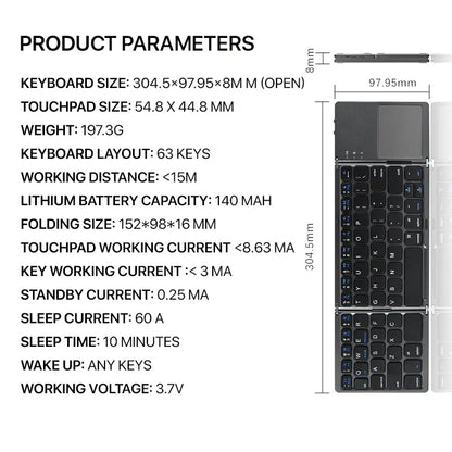 Tri-Fold Wireless Keyboard