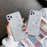 Small Printed Hearts Transparent iPhone Case