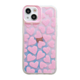 Pink Laser Hearts iPhone Case