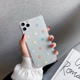 Small Printed Hearts Transparent iPhone Case