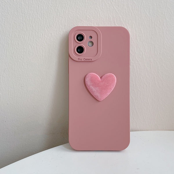 3D Heart Pink Blush iPhone Case