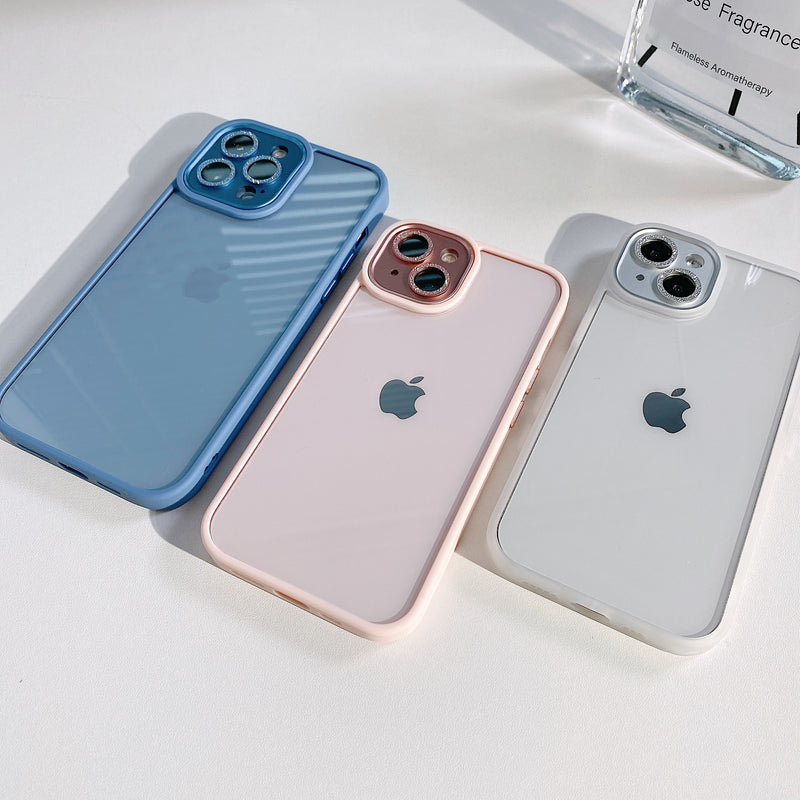Shockproof Clear iPhone Case With Sparkly Lens Protector