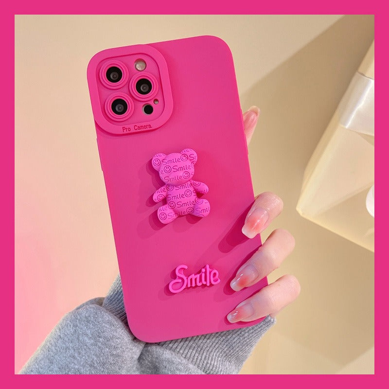 3D Smile Bear iPhone Case