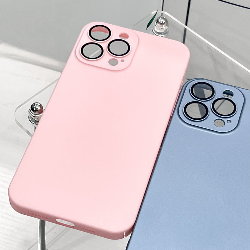 PC Frosted iPhone Case With Camera Protector