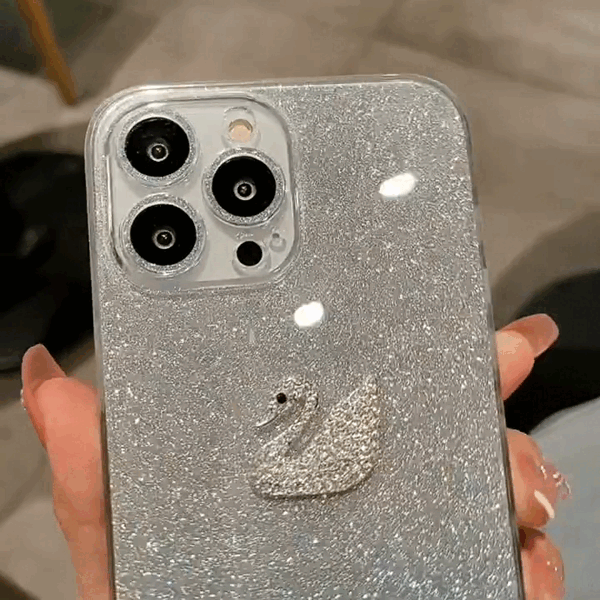 Beautiful Swan Sparkling Gradient iPhone case