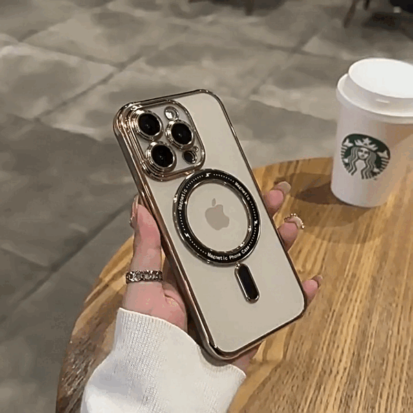 Upgraded Magsafing Suction Transparent iPhone Case with Lens Protector