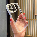 CONTRAST WHITE COLOR CAMERA IPHONE CASE WITH LENS PROTECTOR