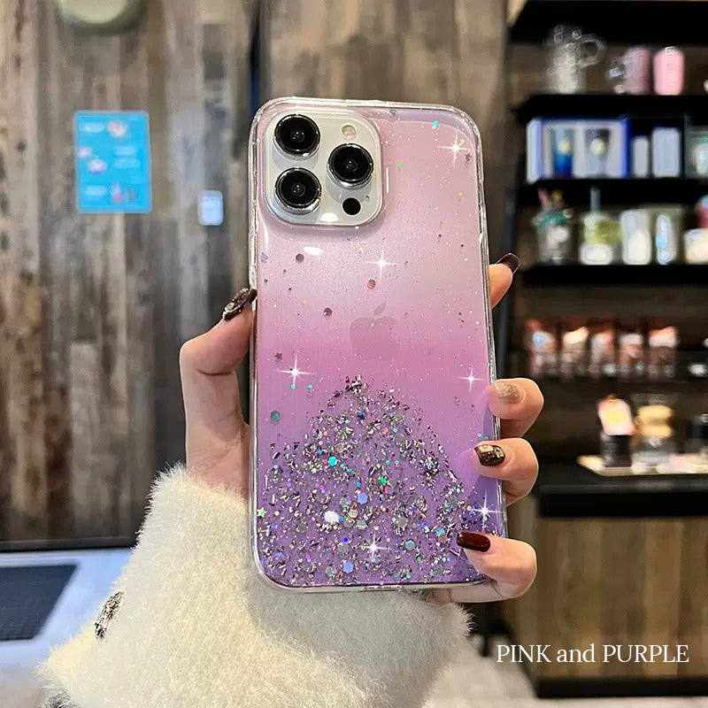 Starry Sky Gradient Glitter iPhone Case