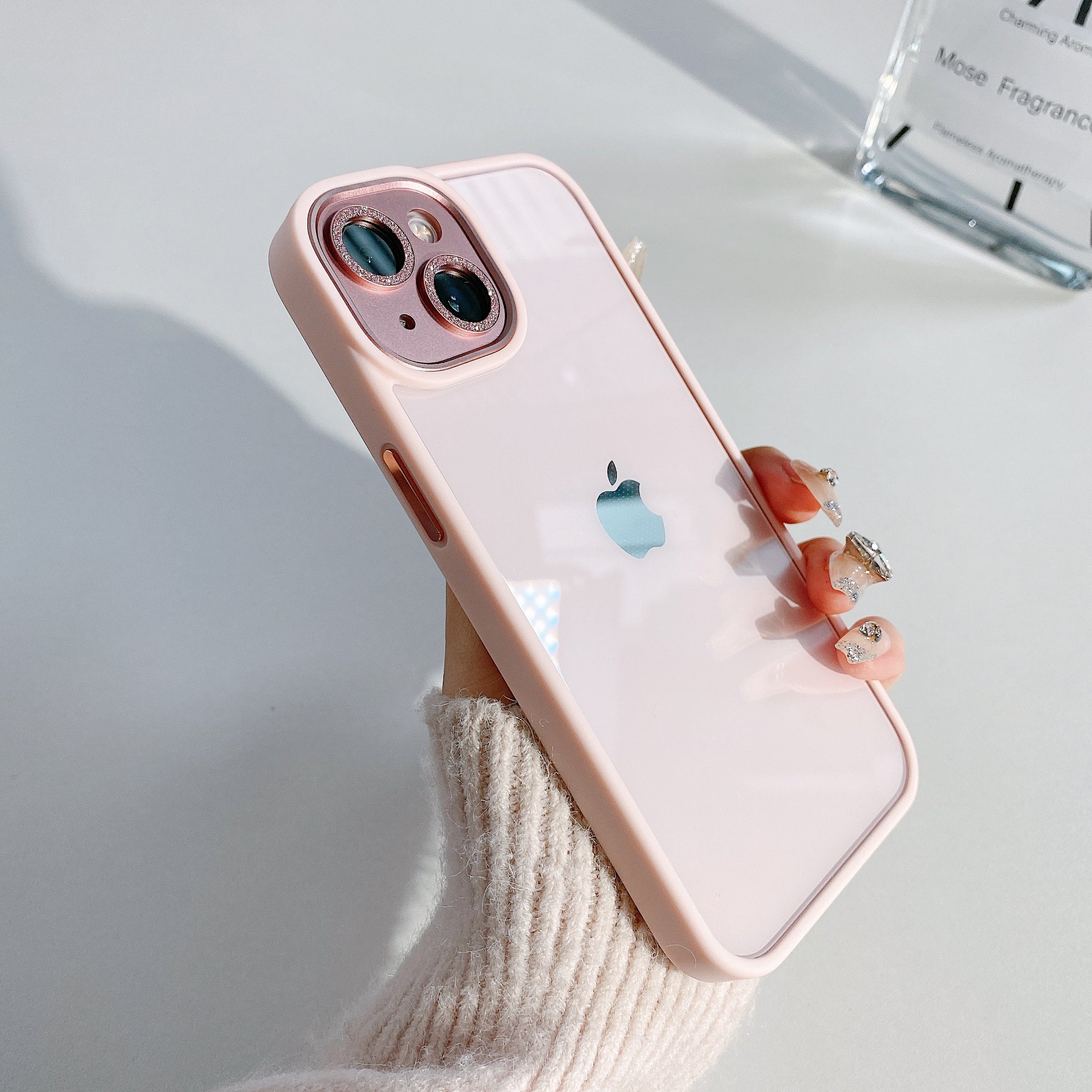 Shockproof Clear iPhone Case With Sparkly Lens Protector