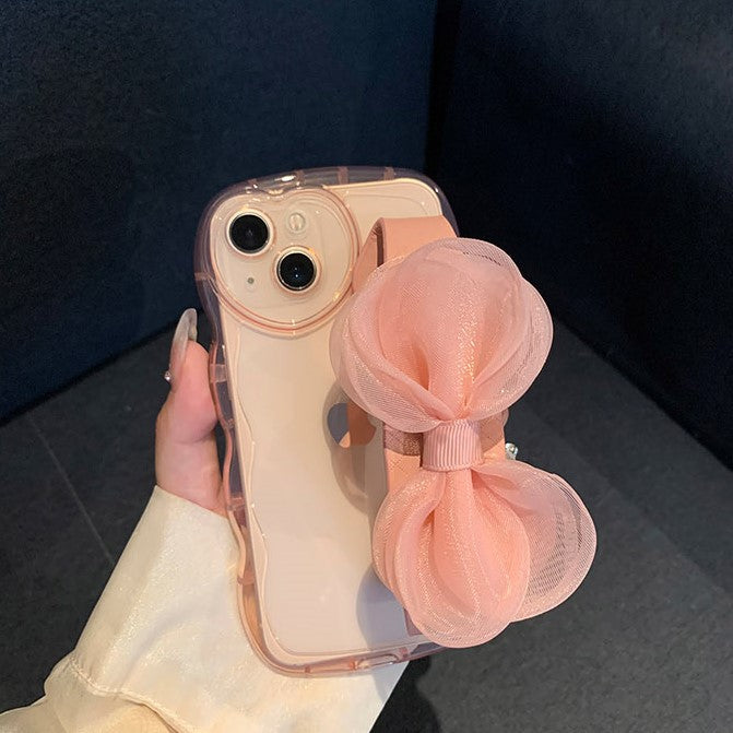 Spinning Bow Transparent Silicone iPhone Case