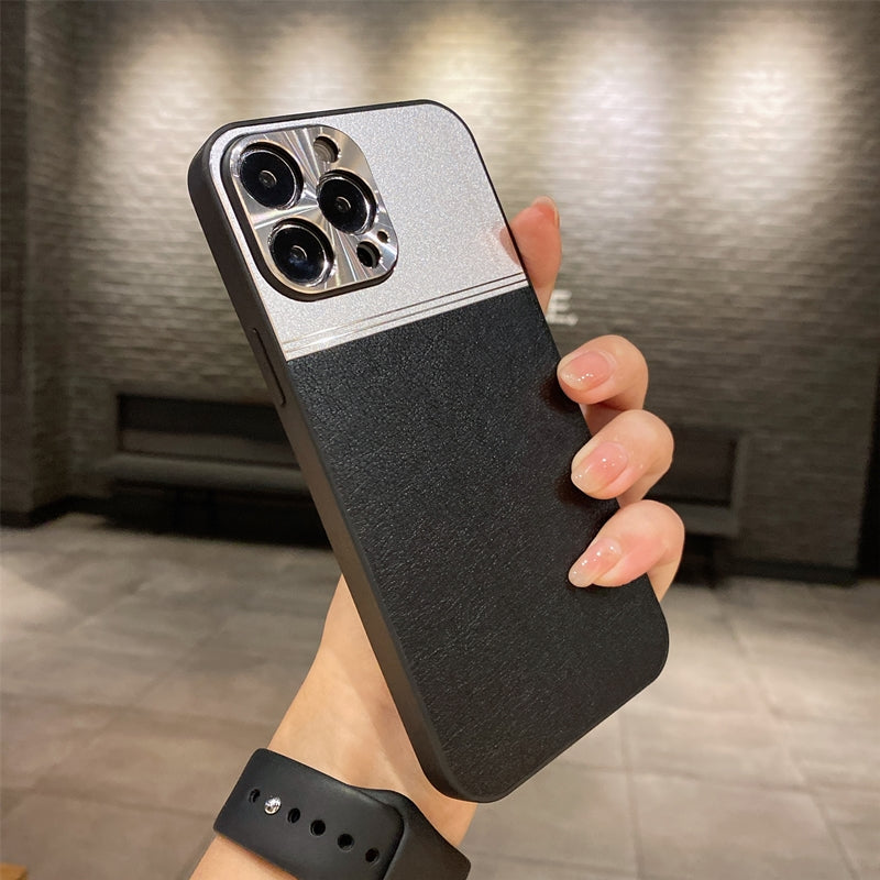 Leather & Metal Lens iPhone Case