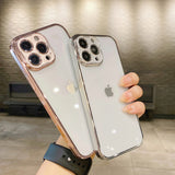 Frosted Acrylic Electroplating iPhone Case With Lens Film