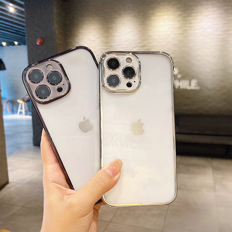 Frosted Acrylic Electroplating iPhone Case With Lens Film