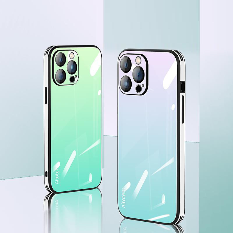 Gradient 2-in-1 Glass iPhone Case with Camera Protection